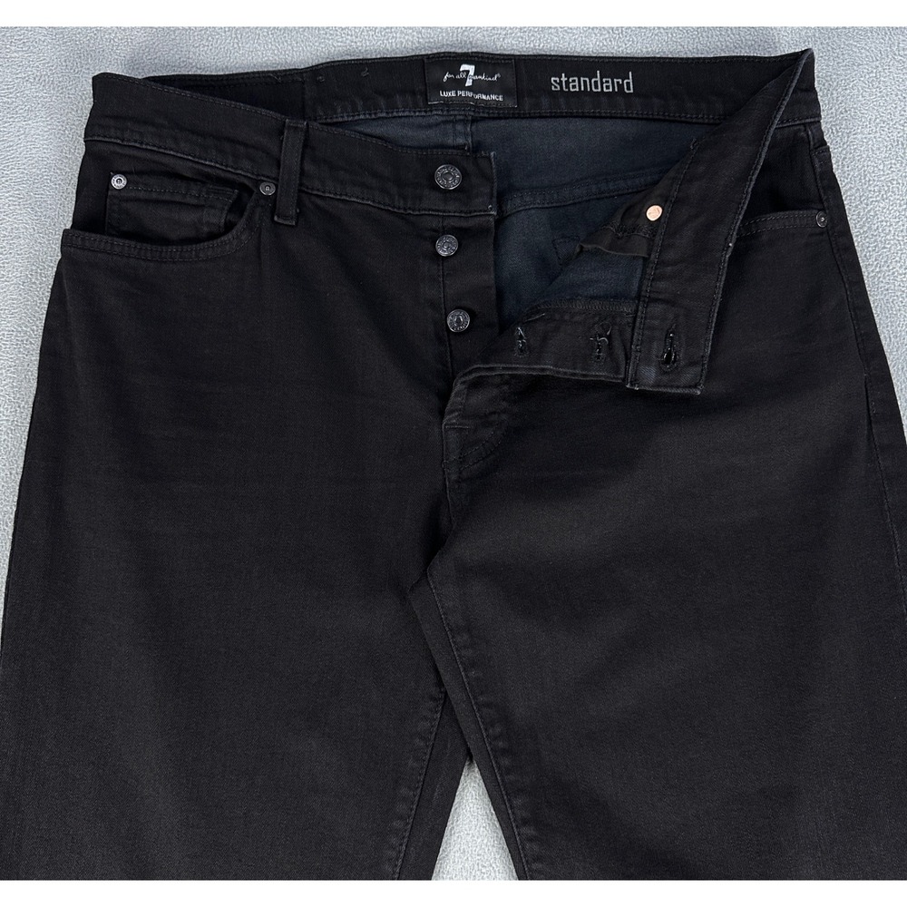 7 For All Mankind Jeans Mens 34x34 Black Standard Luxe Performance Button Fly